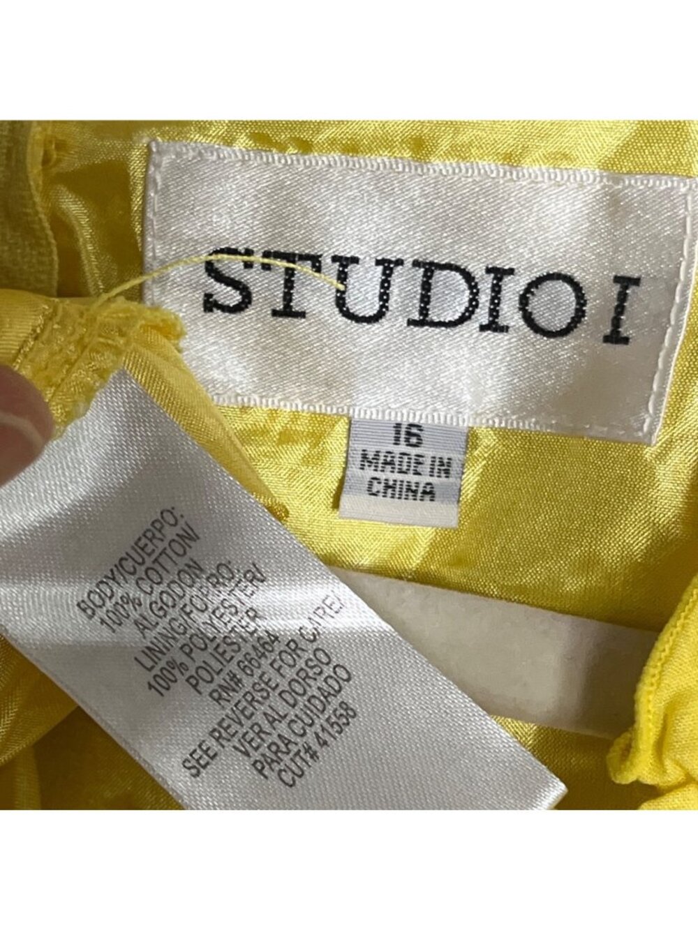 Bright Yellow Dress Fit Flare Retro 50s Twee Wedding Guest Brunch Casual Wom 16 - Picture 7 of 10